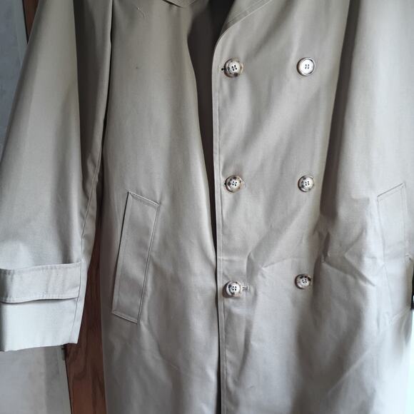 Vintage Botany Weathertopper Trench Coat 44L USA Removable Liner Classic Mens - Picture 3 of 14
